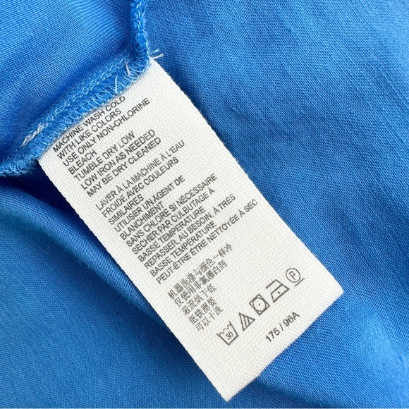 Free People Later Days Strappy Satin Midi Button Front  Dress Blue Size 10 - Picture 11 of 12